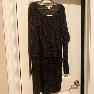 Animal print knit dress